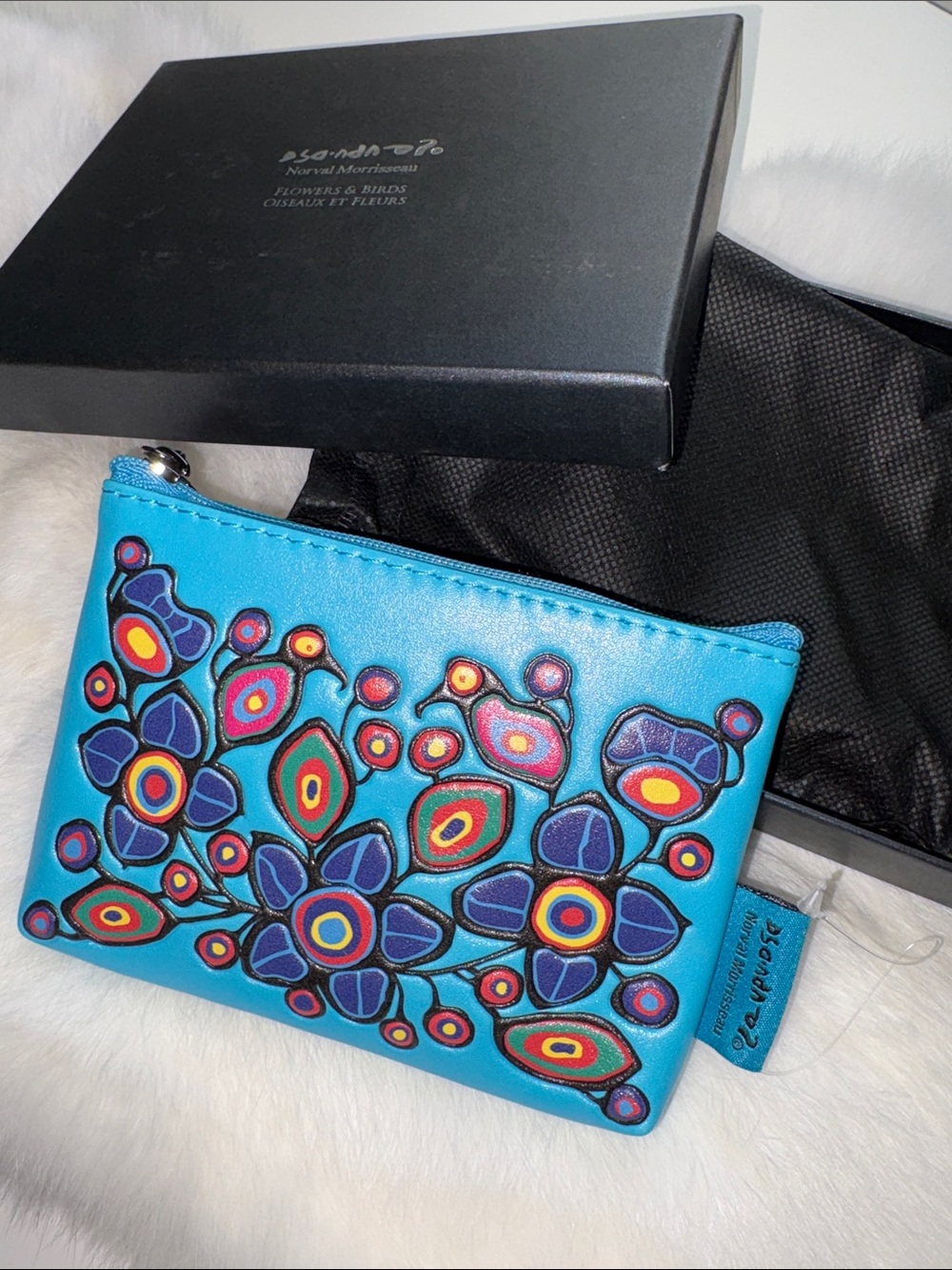 BINB WALLET - Norval Morrisseau - FLOWER & BIRD Design -AS IS